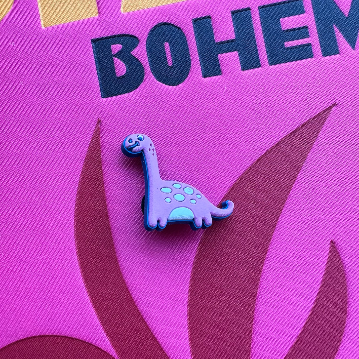 Purple Sauropod Dinosaur Croc Charm