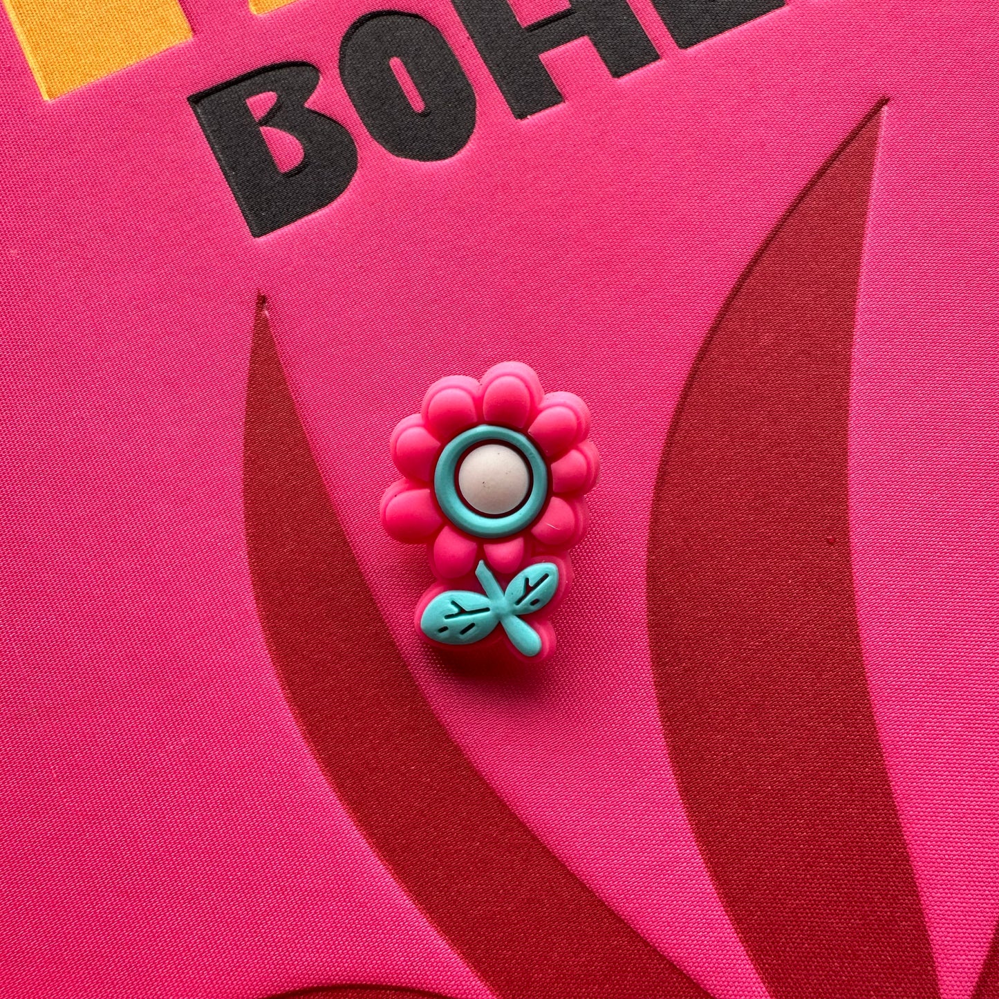 Hot Pink Flower Croc Charm