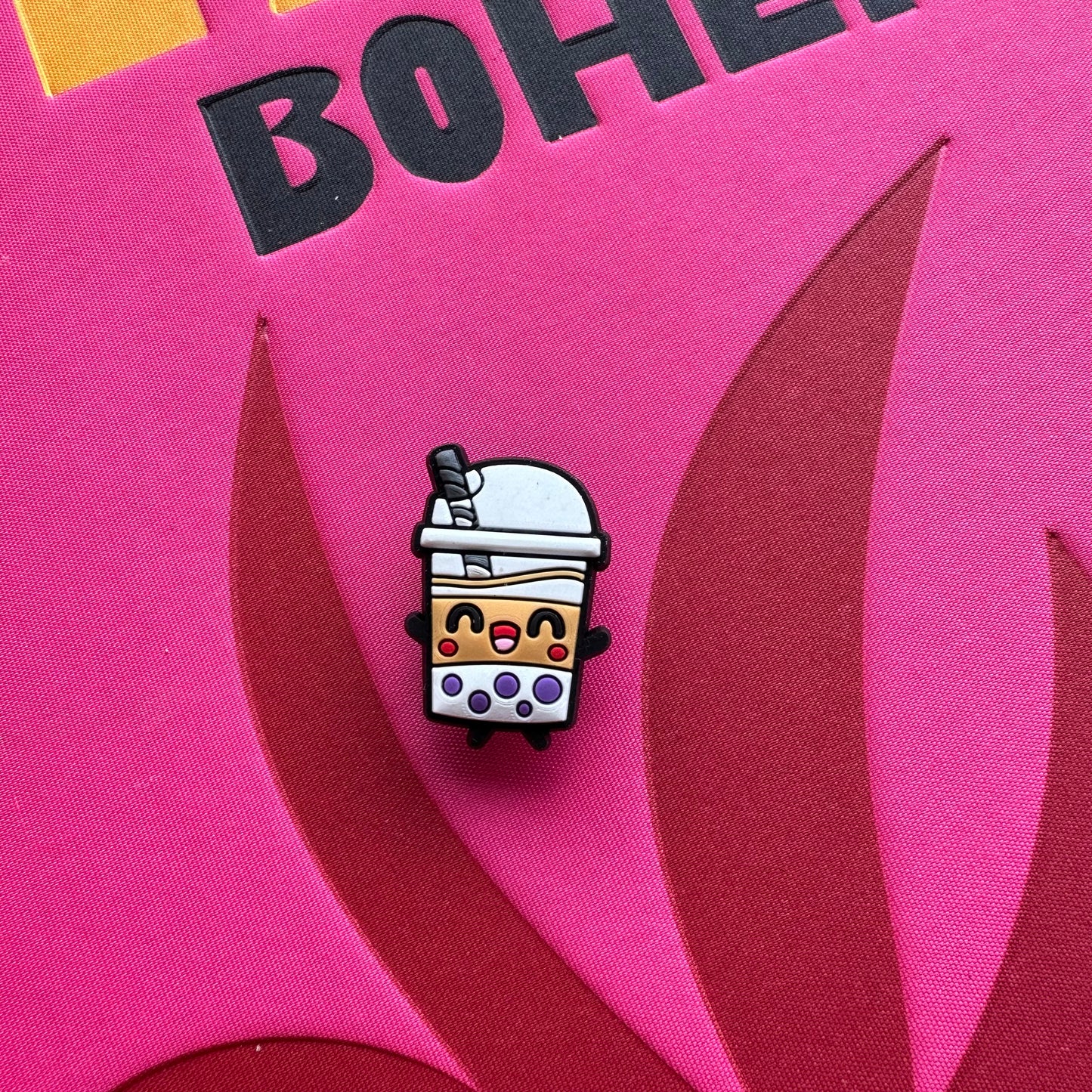 Purple Smiley Boba Croc Charm