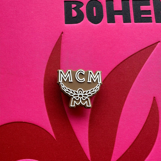 Brown MCM Logo Croc Charm