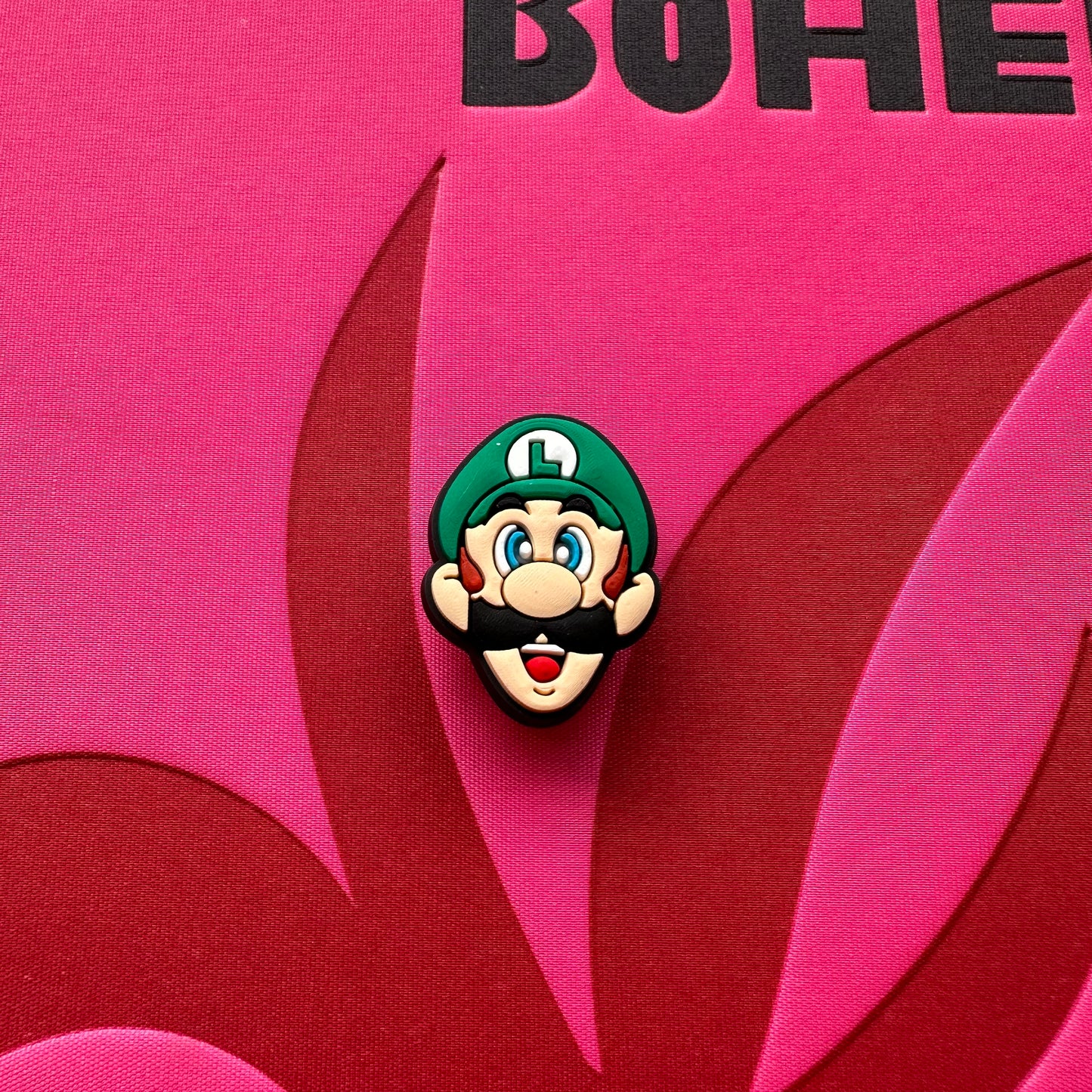 Luigi Face Super Mario Croc Charm