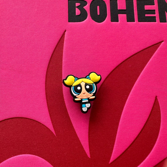 Bubbles Jumping Powerpuff Girls Croc Charm