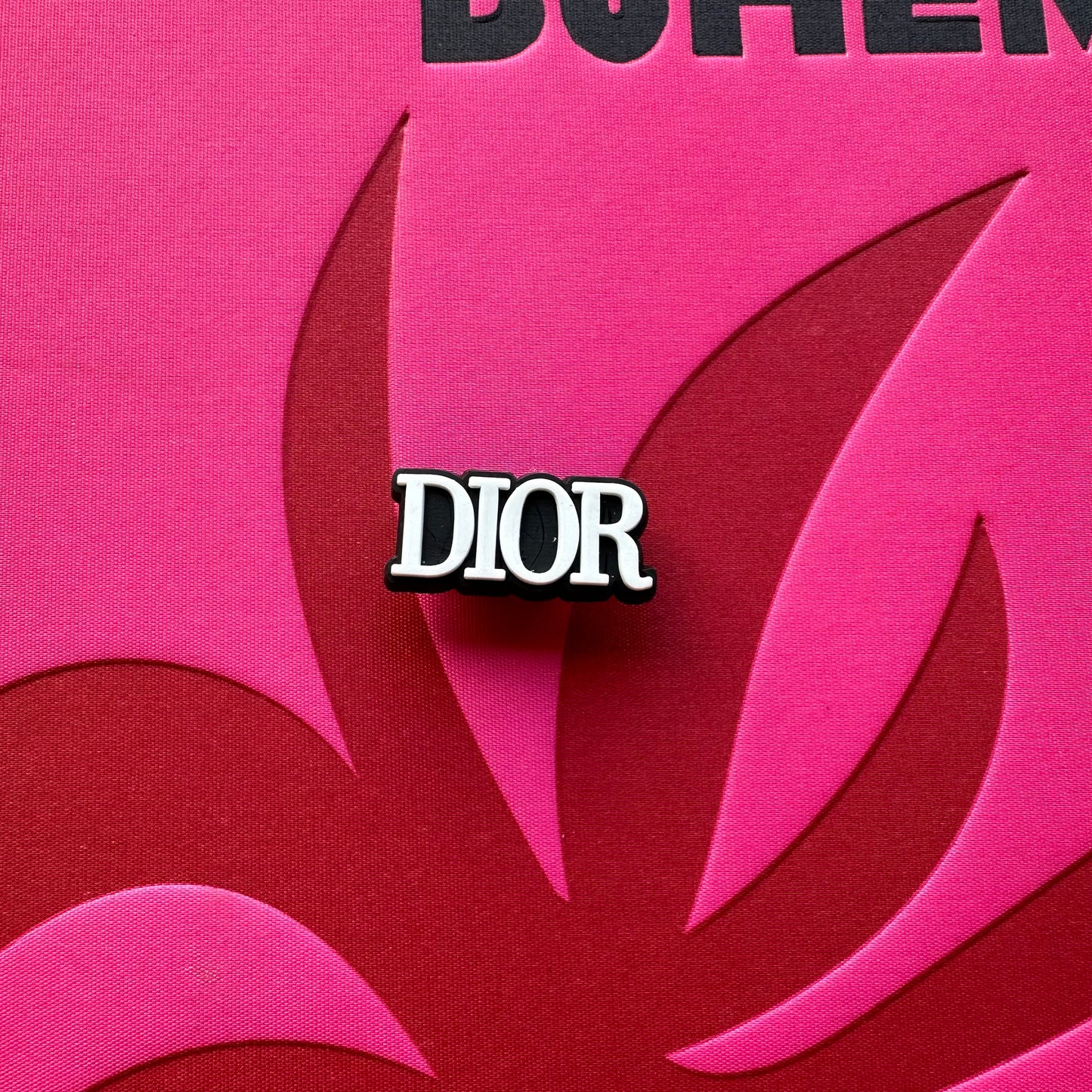 Black And White Dior Logo Croc Charm