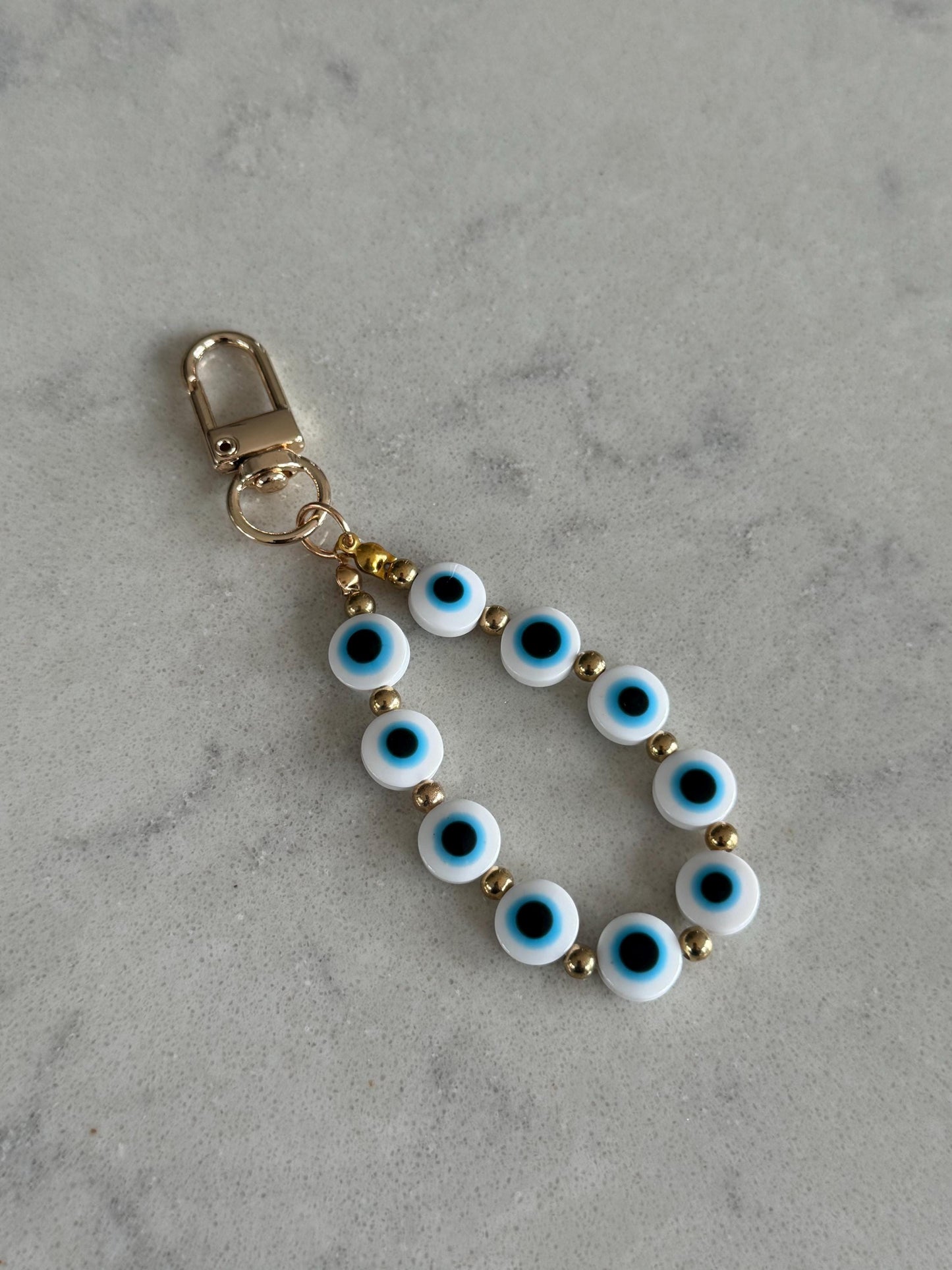 Beaded Evil Eye Keychain Keyring