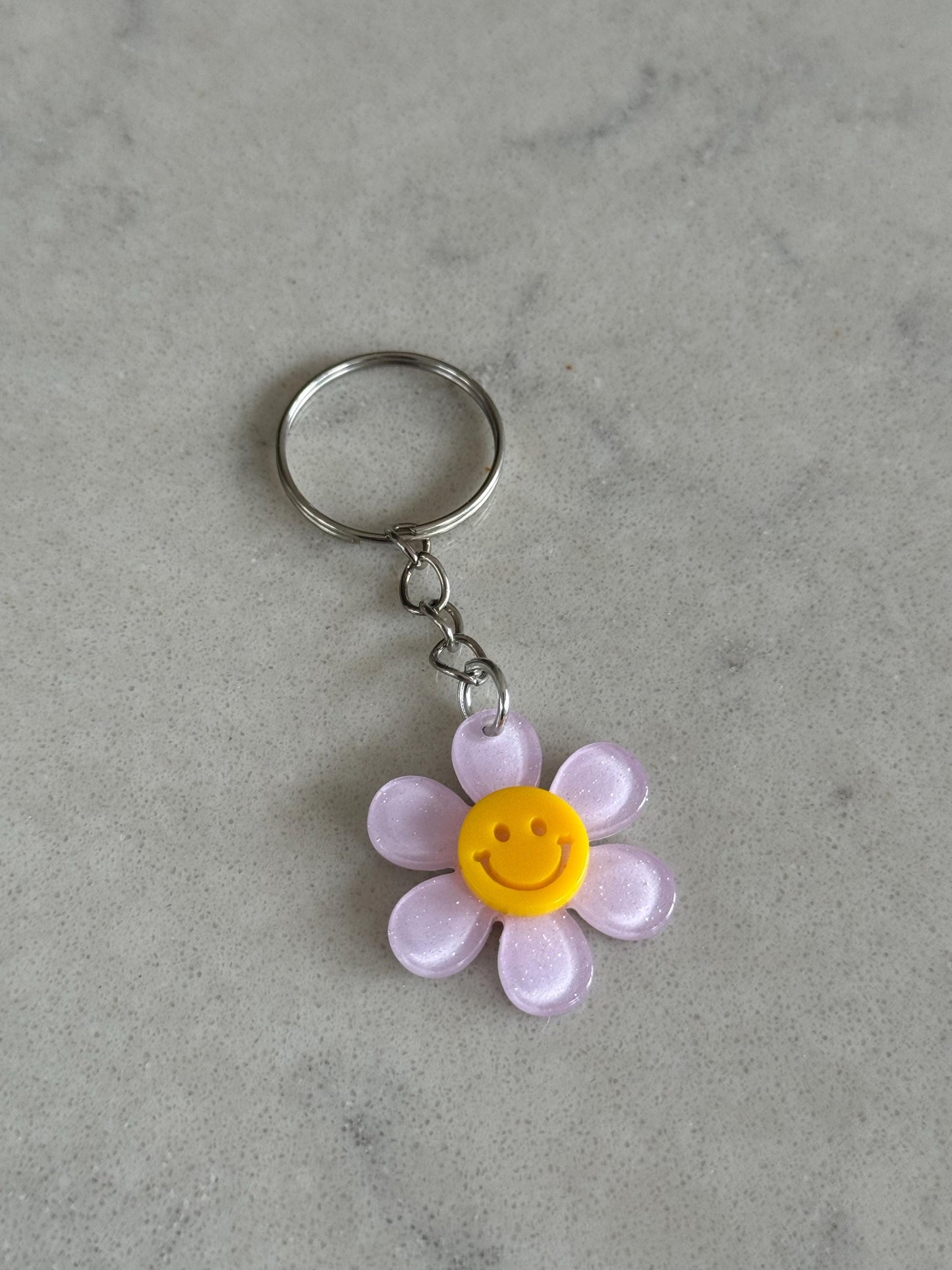 Smiley Flower Face Keyring/Keychain