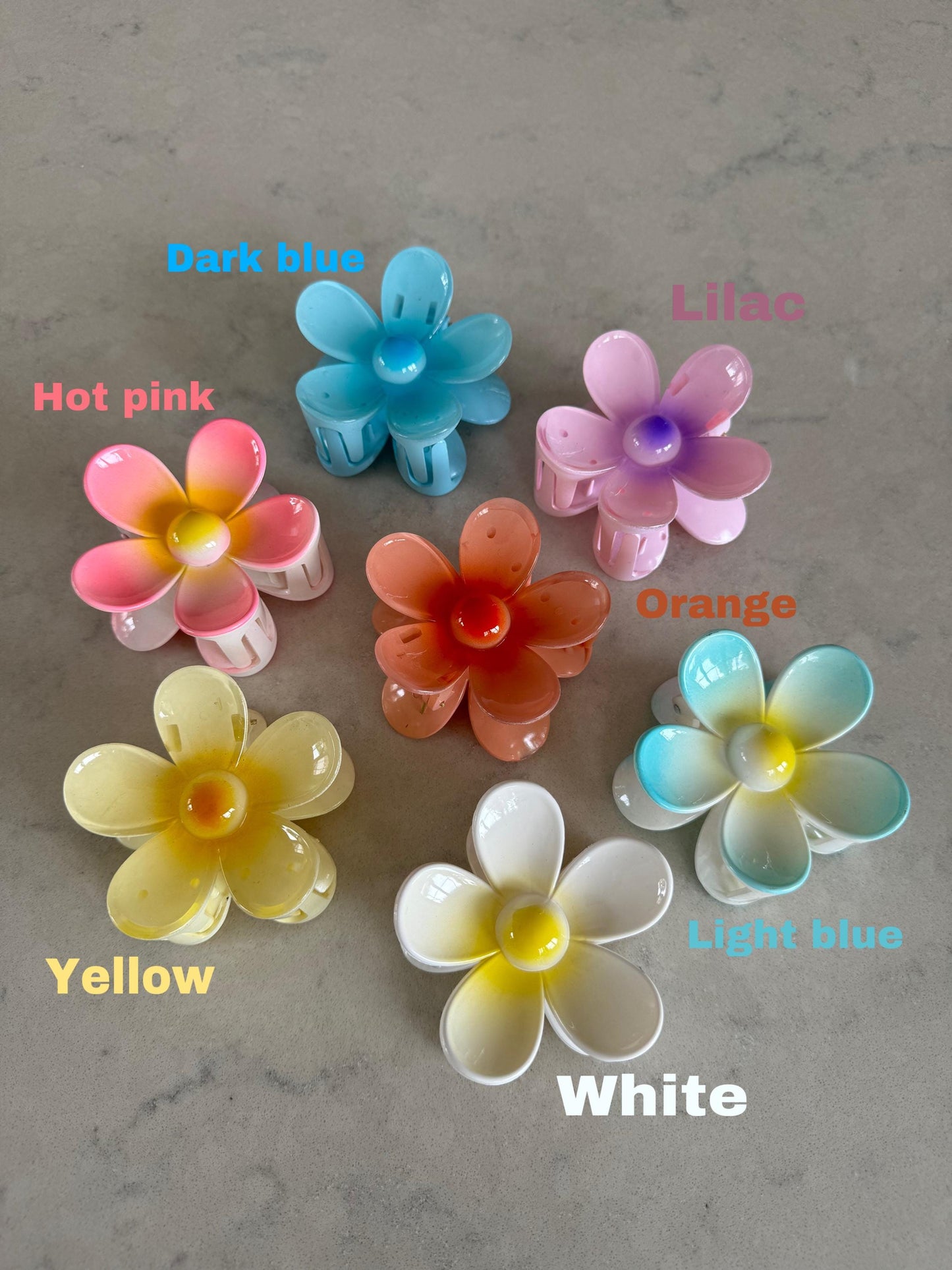 Pastel Flower Claw Hair Clips