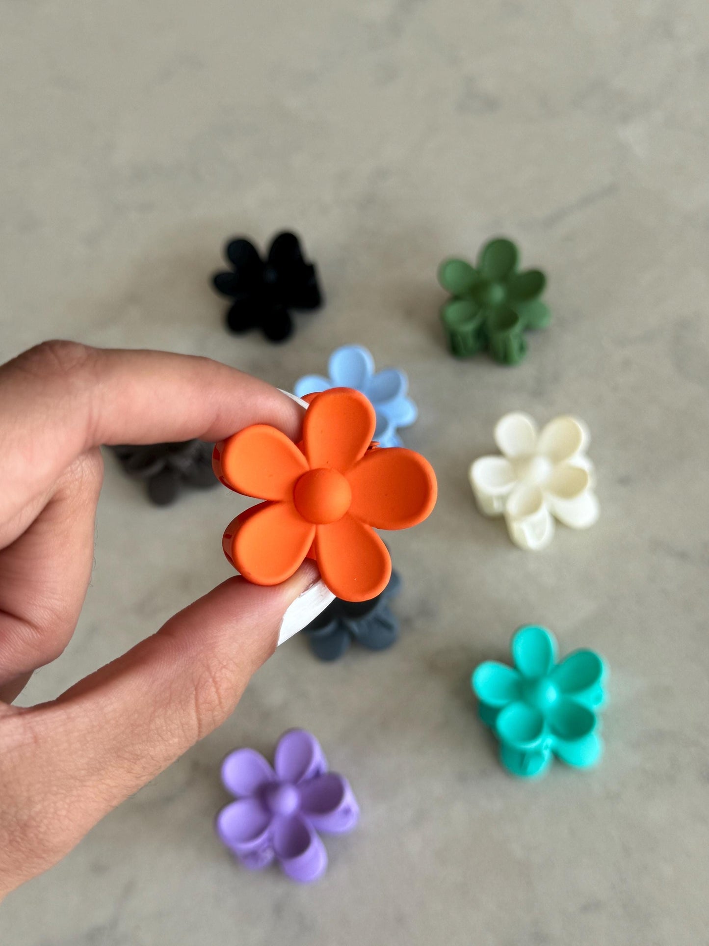 Medium Pastel Flower Claw Hair Clips