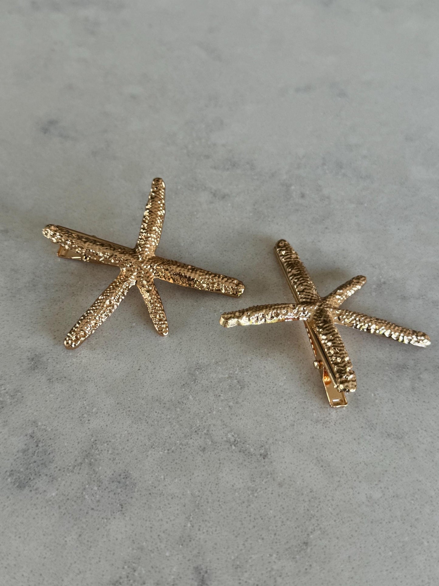 Gold Starfish Metal Hair Clips