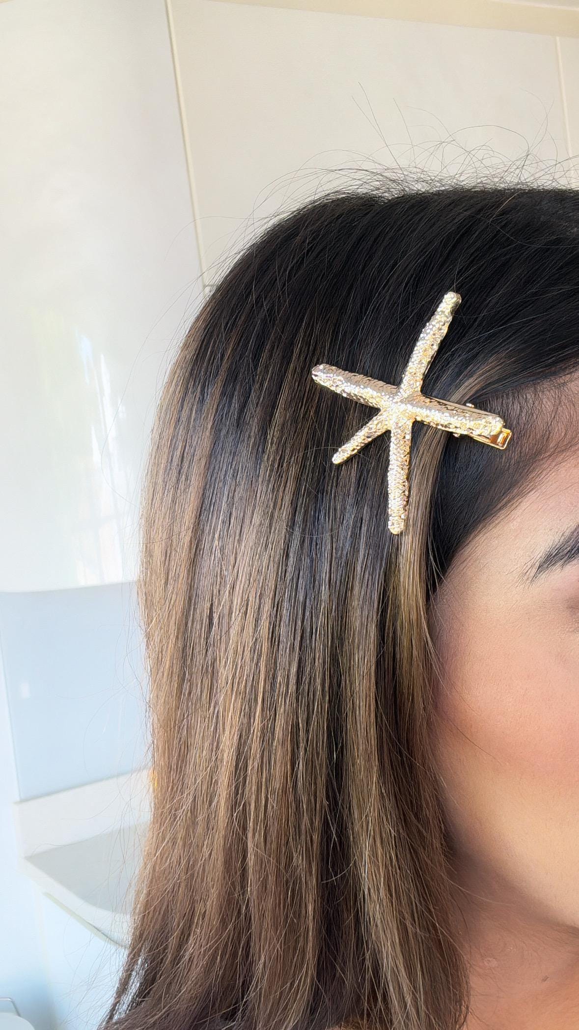 Gold Starfish Metal Hair Clips