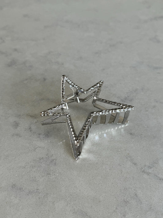 Silver Star Claw Hair Claw Clip