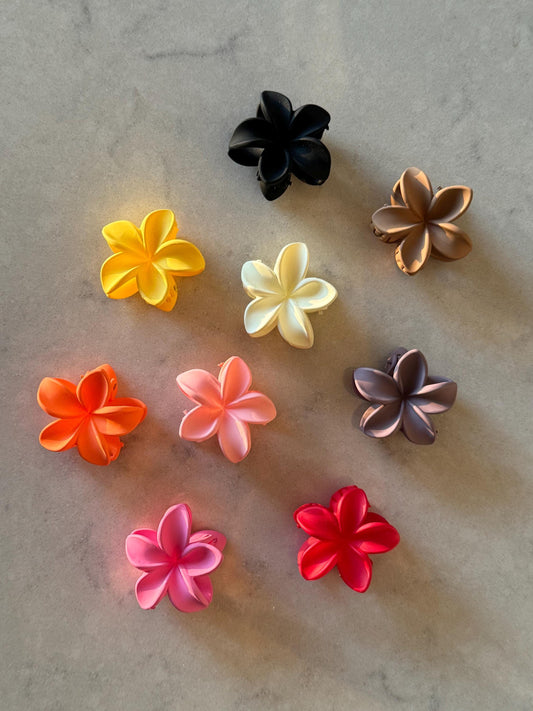 Mini Matte Hibiscus Claw Hair Clips