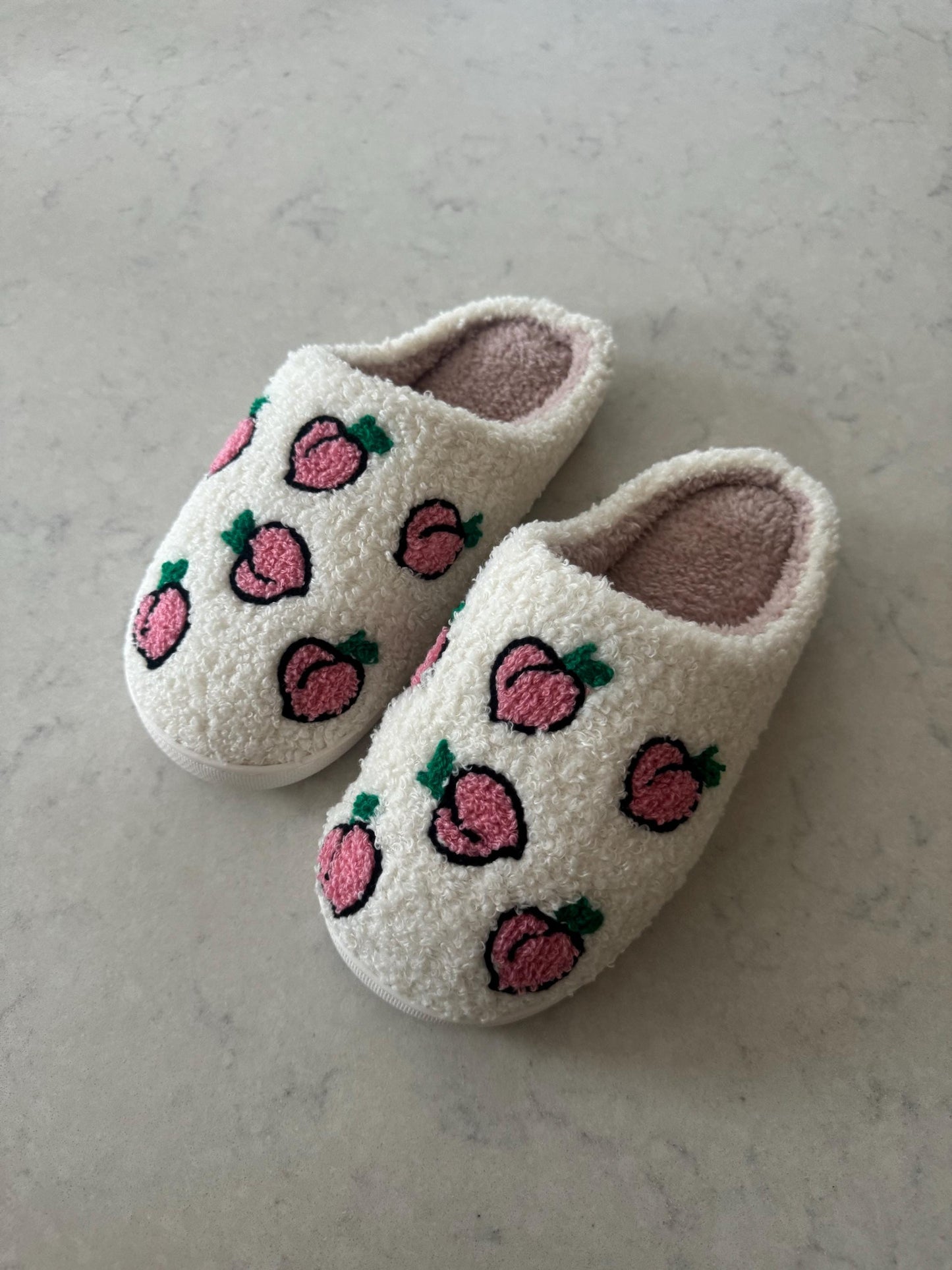 Pink Peach Plush Lounge Slippers