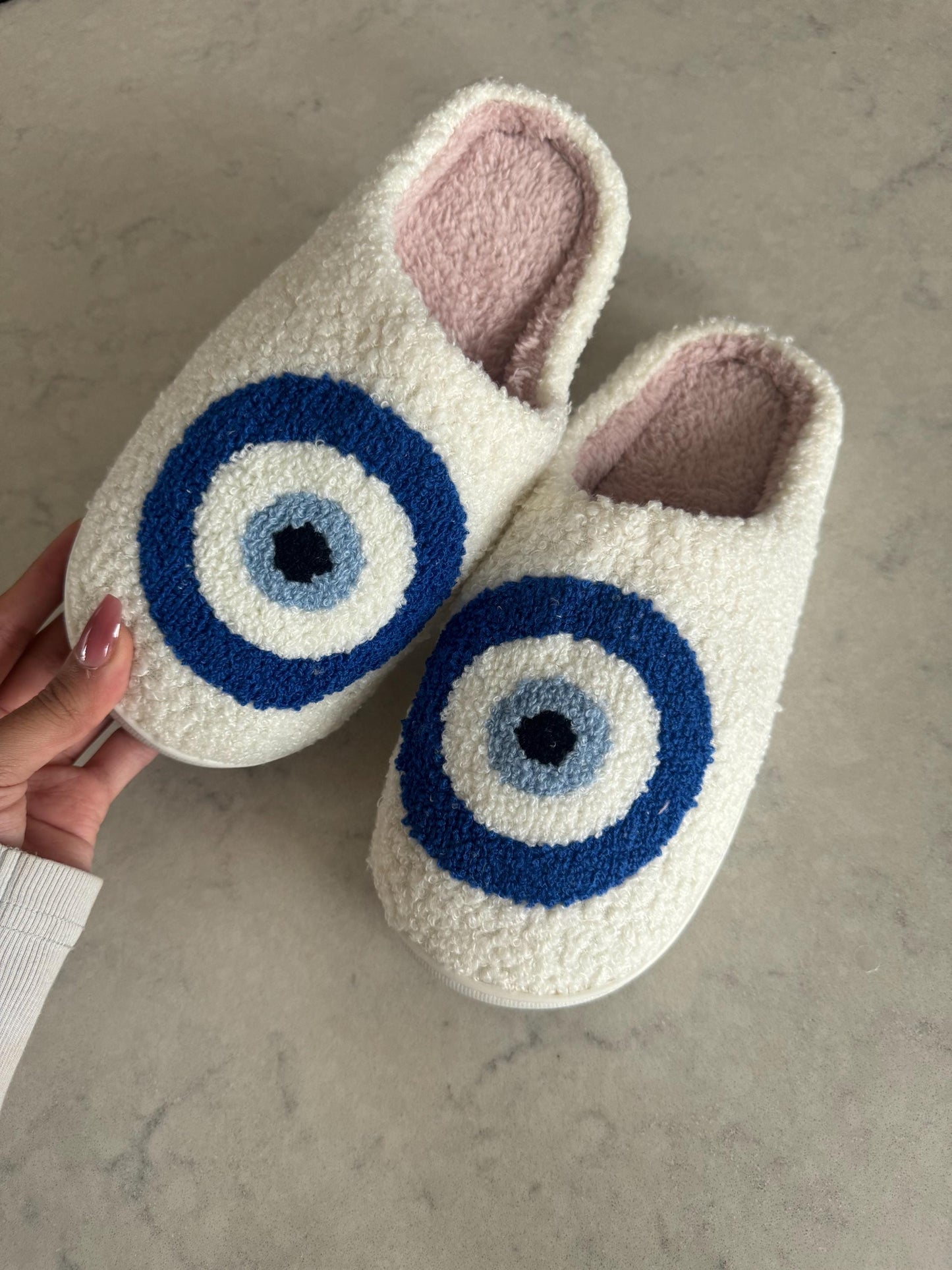 Blue Evil Eye Lounge Slippers