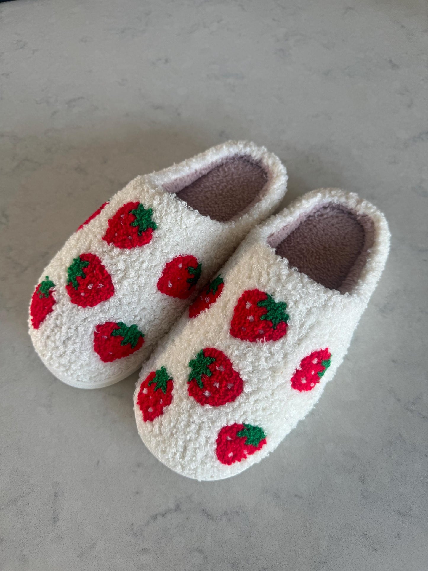 Strawberry Fruit Plush Lounge Slippers