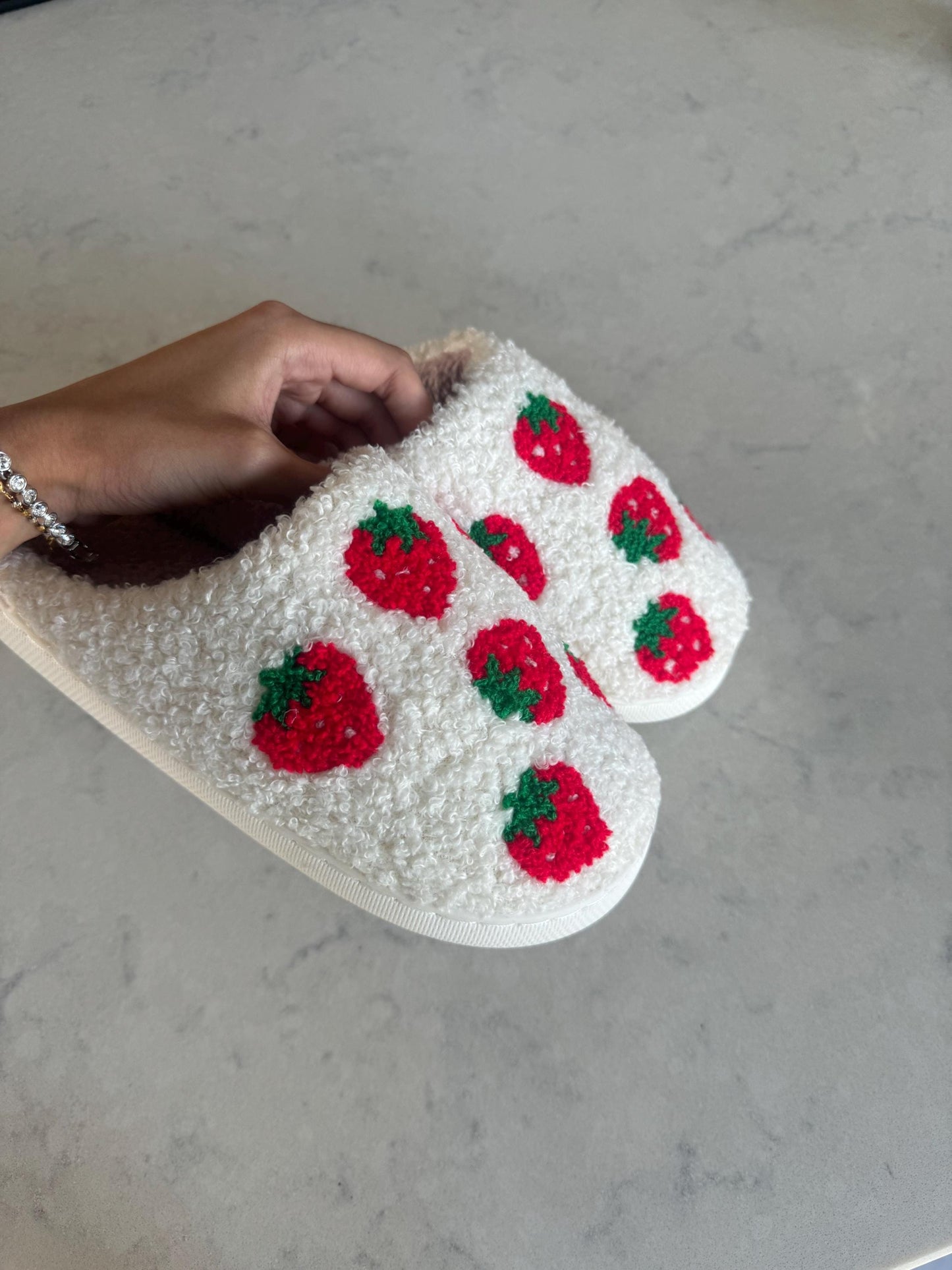 Strawberry Fruit Plush Lounge Slippers