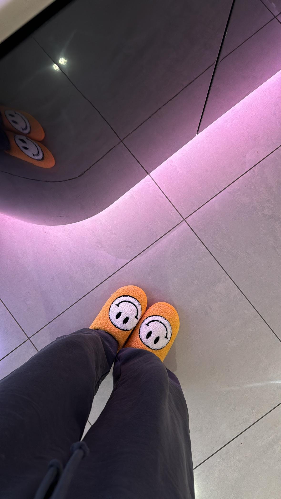 Yellow Smiley Face Plush Lounge Slippers