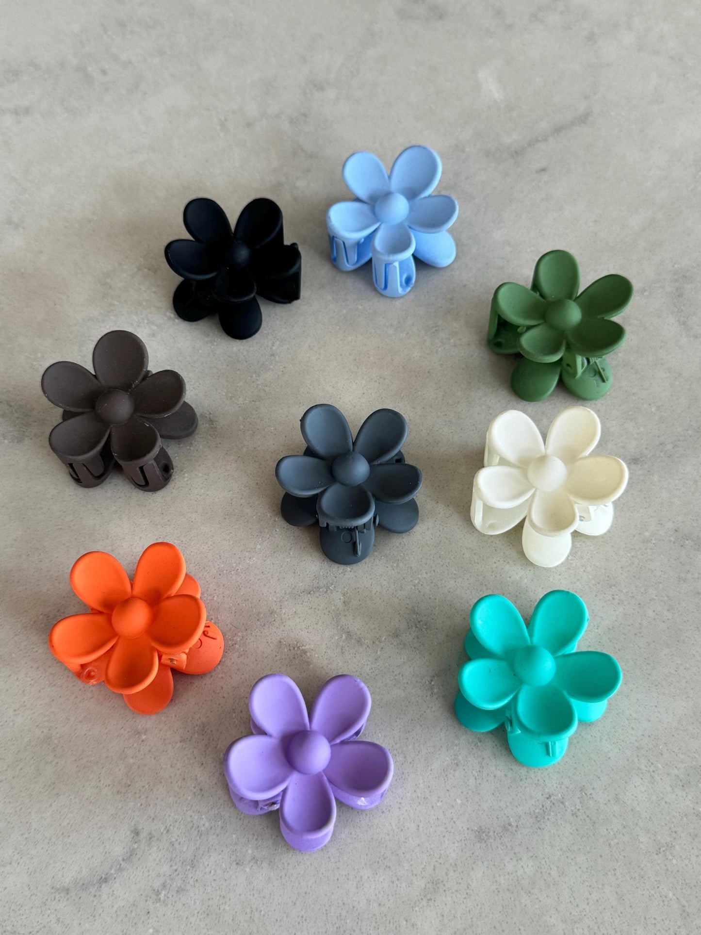 Medium Pastel Flower Claw Hair Clips