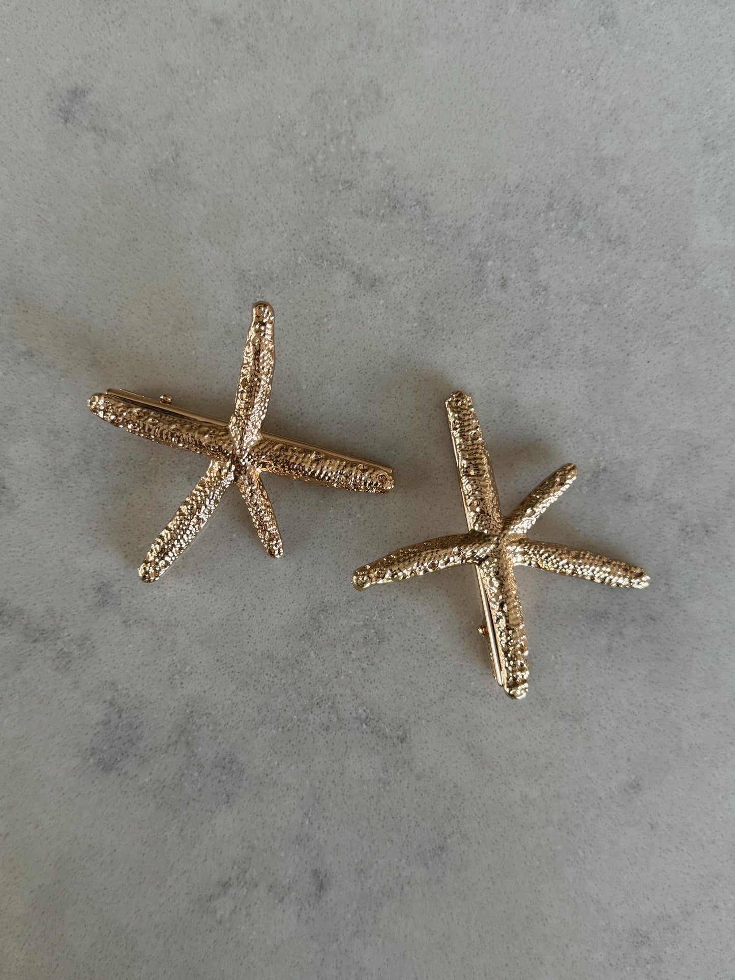 Gold Starfish Metal Hair Clips