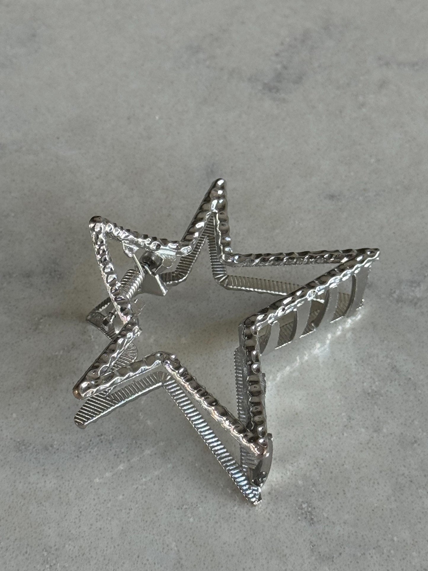 Silver Star Claw Hair Claw Clip