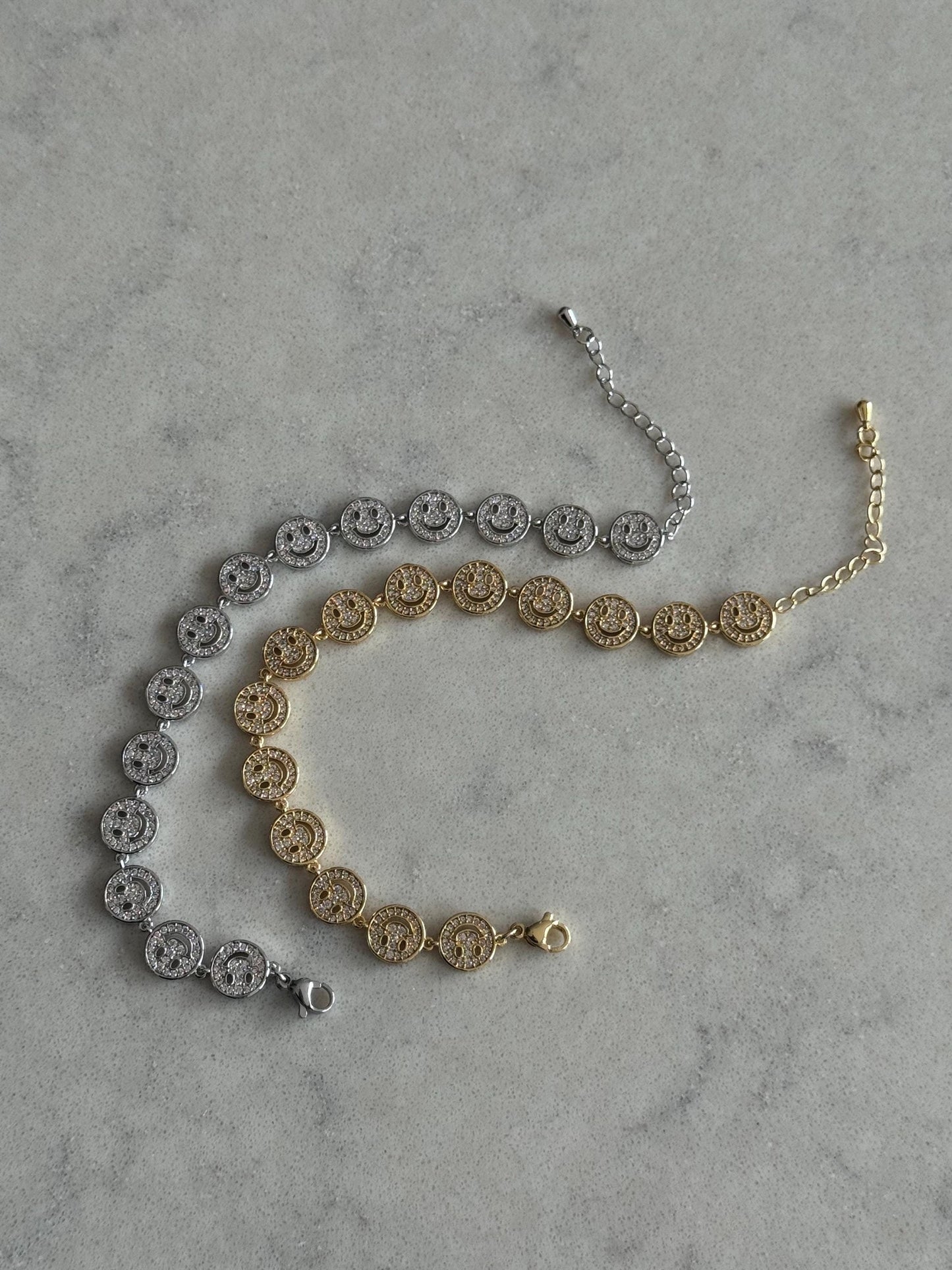 Gold or Silver Smiley Face bracelets