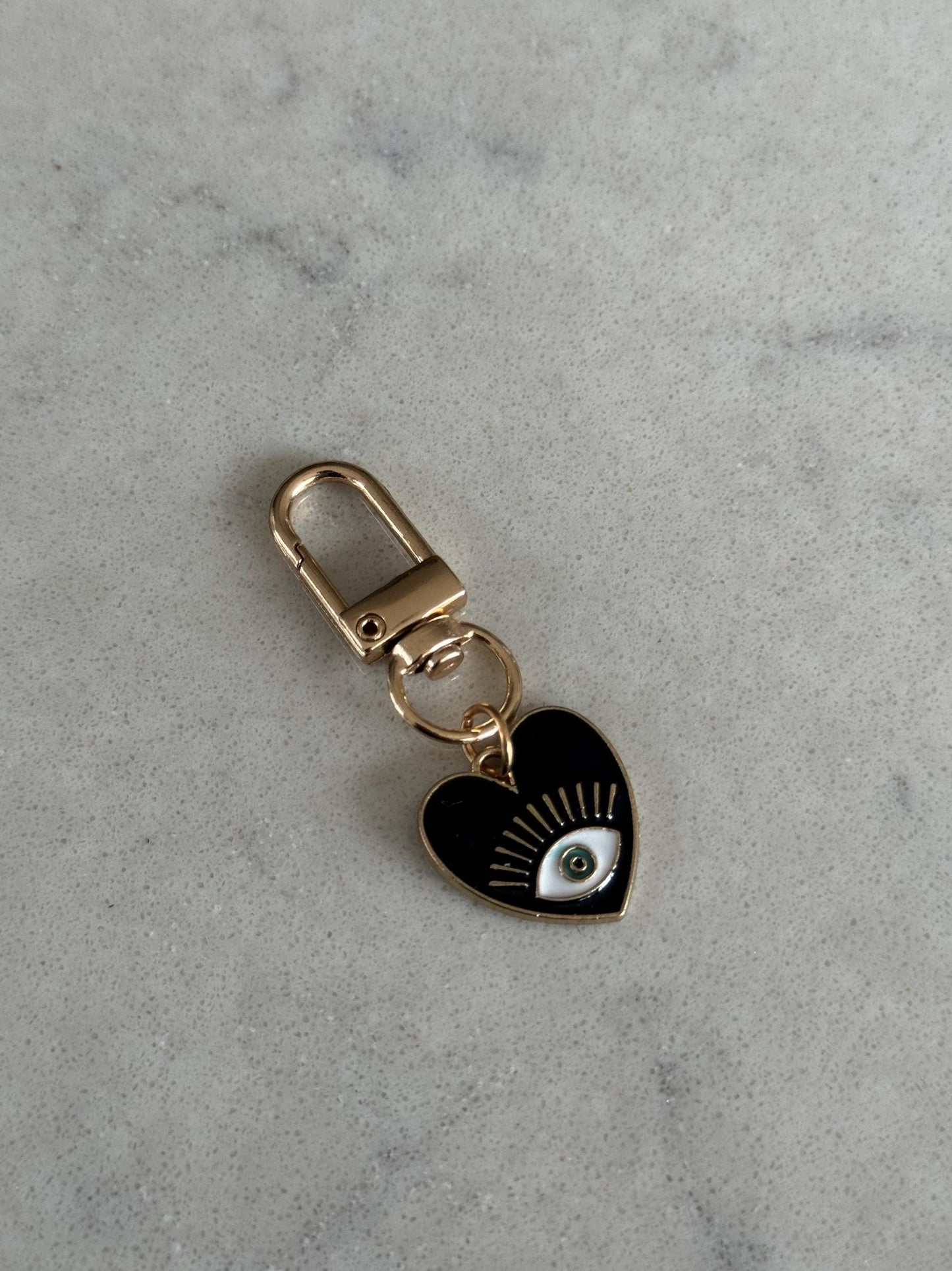 Heart Evil Eye Clip on Keyring