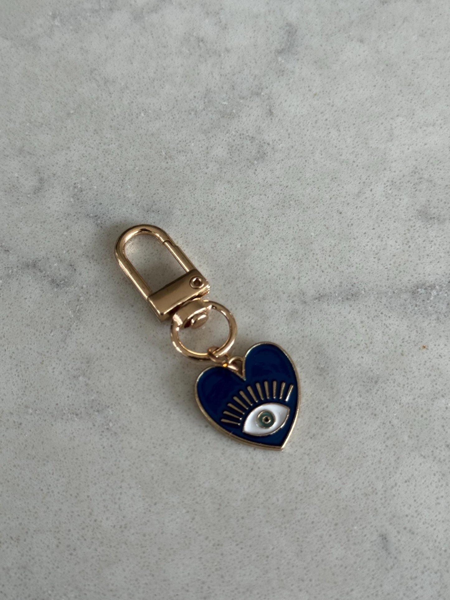 Heart Evil Eye Clip on Keyring