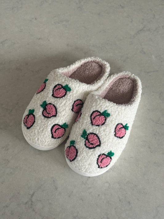 Pink Peach Plush Lounge Slippers