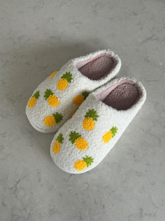 Pineapple Fruit Plush Lounge Slippers