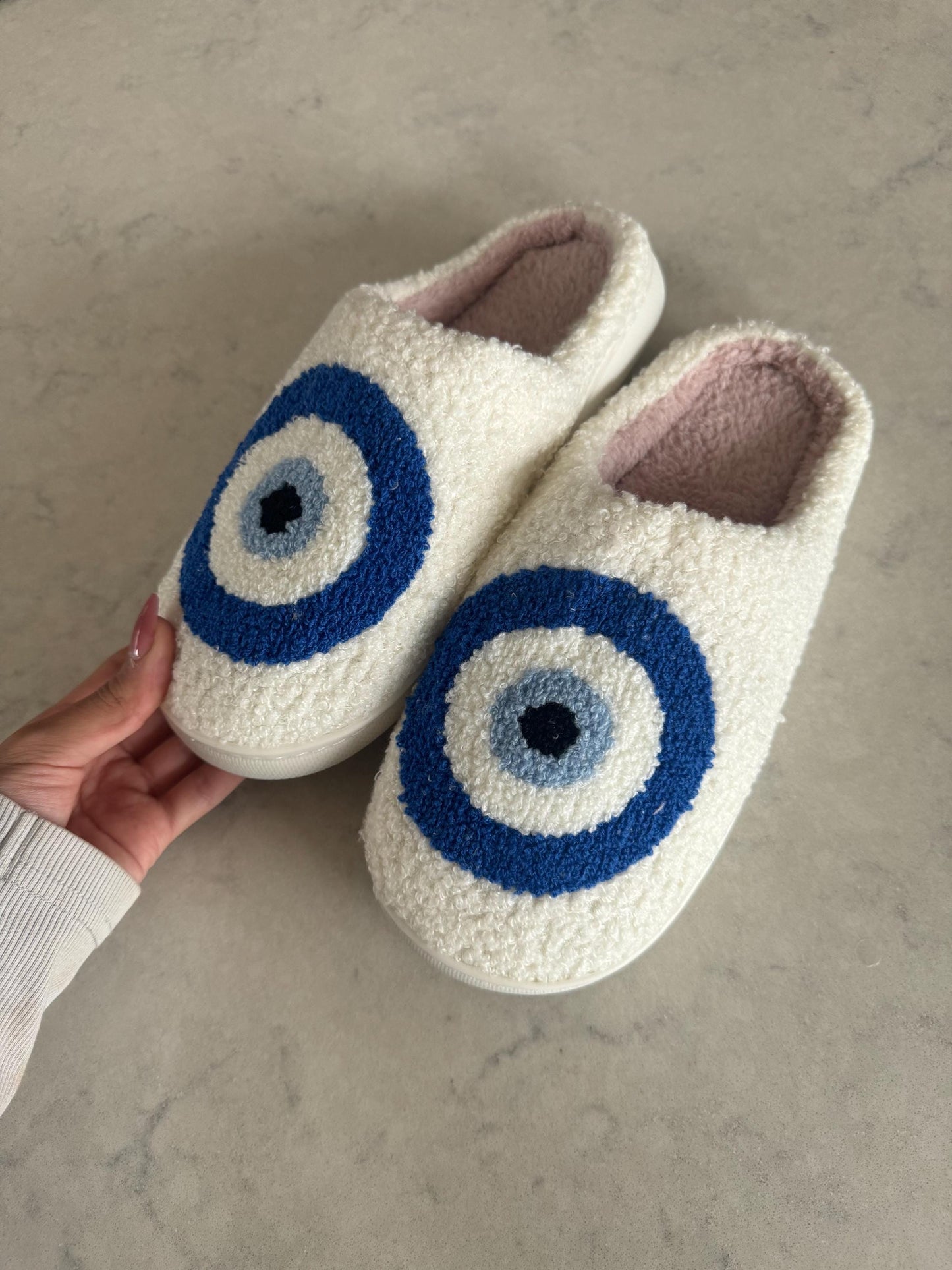 Blue Evil Eye Lounge Slippers