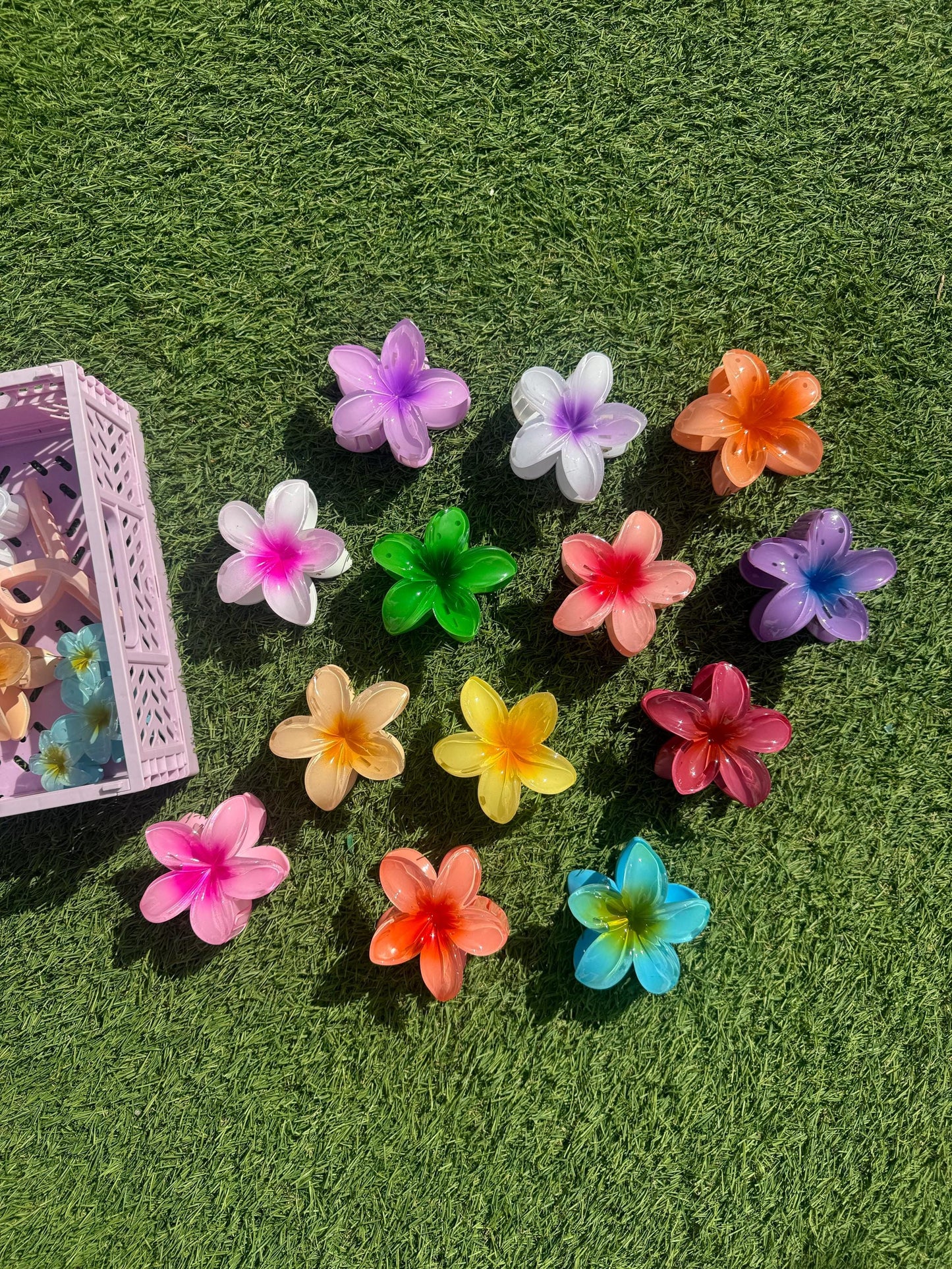 Large Pastel Hibiscus Claw Hair Clips